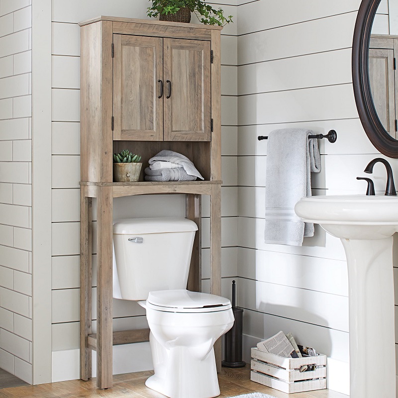 shelves over toilet