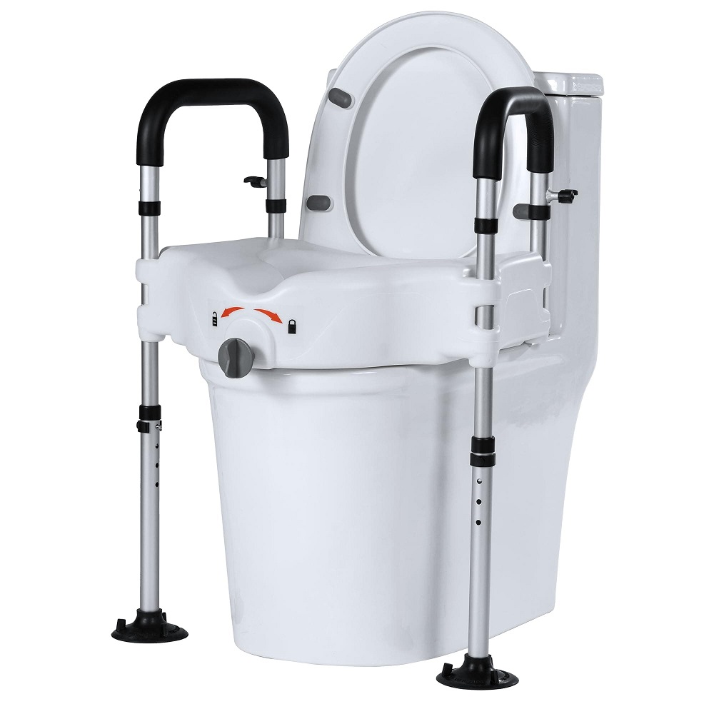 toilet riser with arms