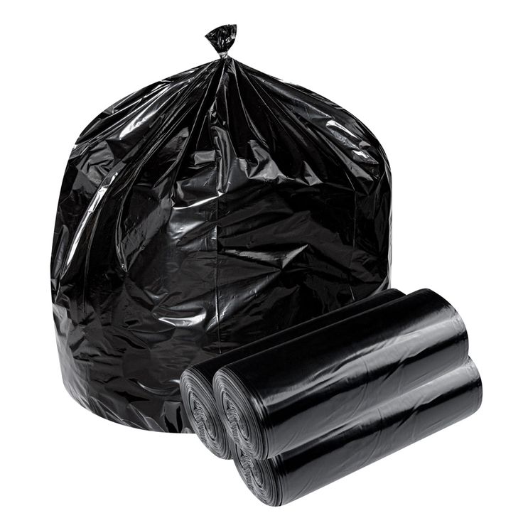 black trash bag