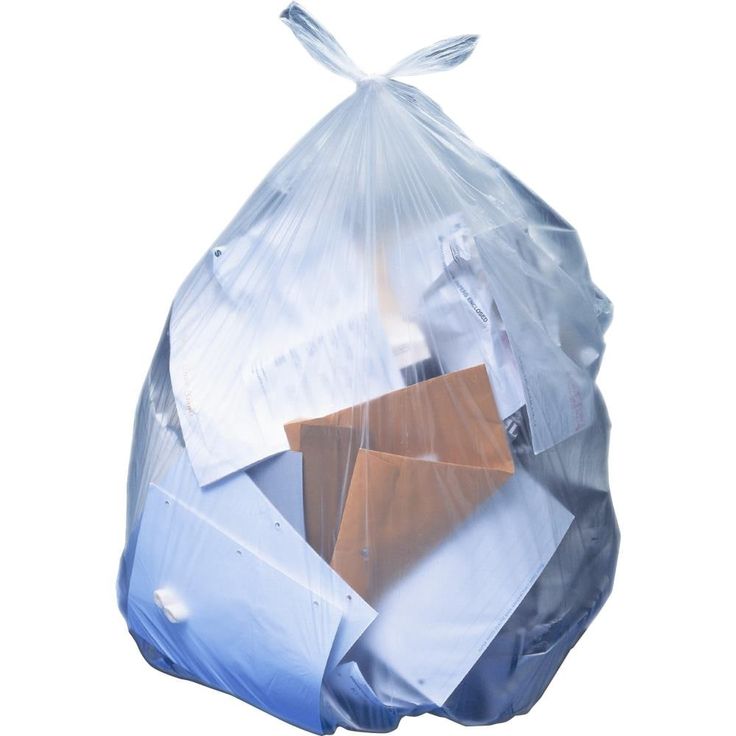 Clear garbage bag