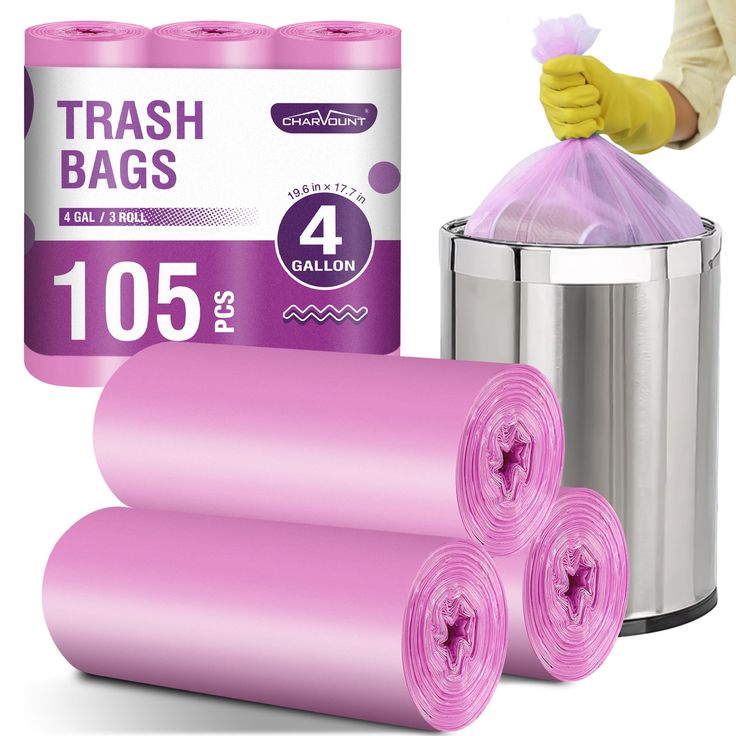 pink garbage bags