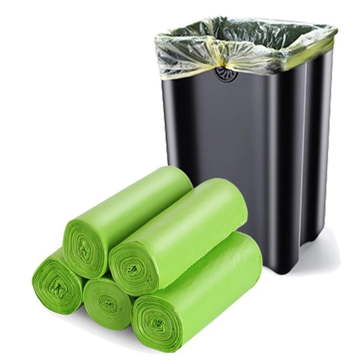 Green garbage bag