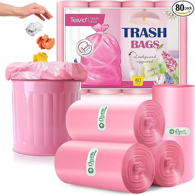 Pink trash bag