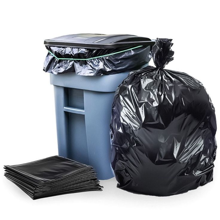 black garbage bags