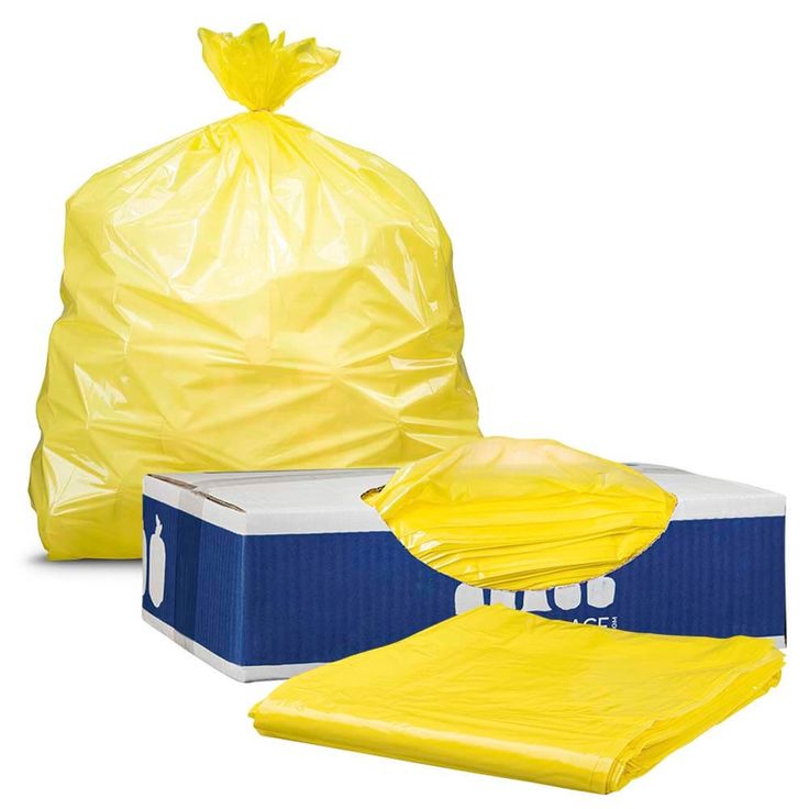 Yellow garbage bag