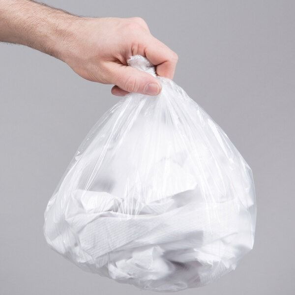 clear plastic garbage bags