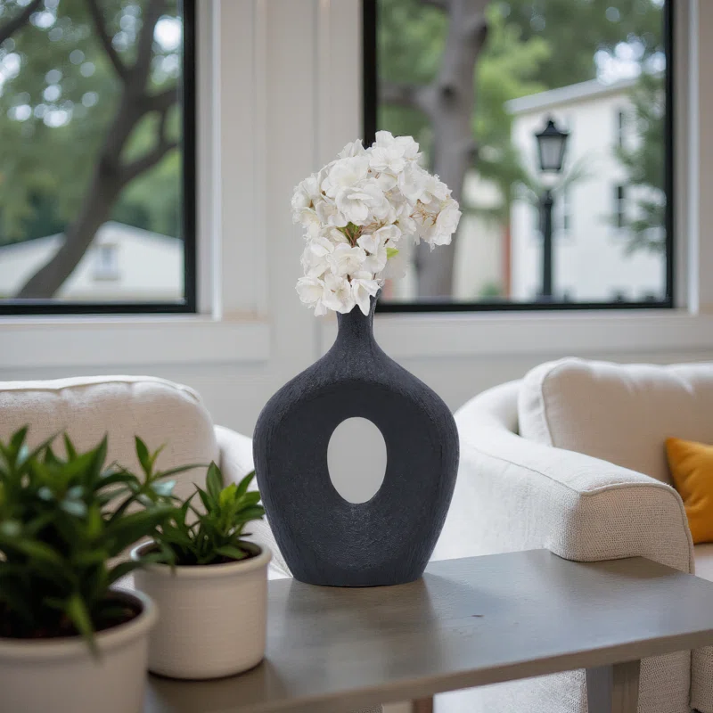 Modern-Stoneware-Ceramic-Vase-Decorative-Textured-Accent-with-Sleek-Design