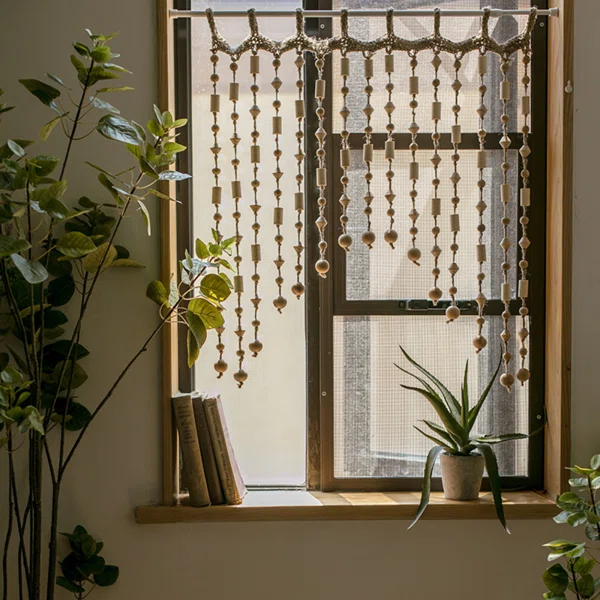 Solid Wood Room Darkening Curtain Single Panel