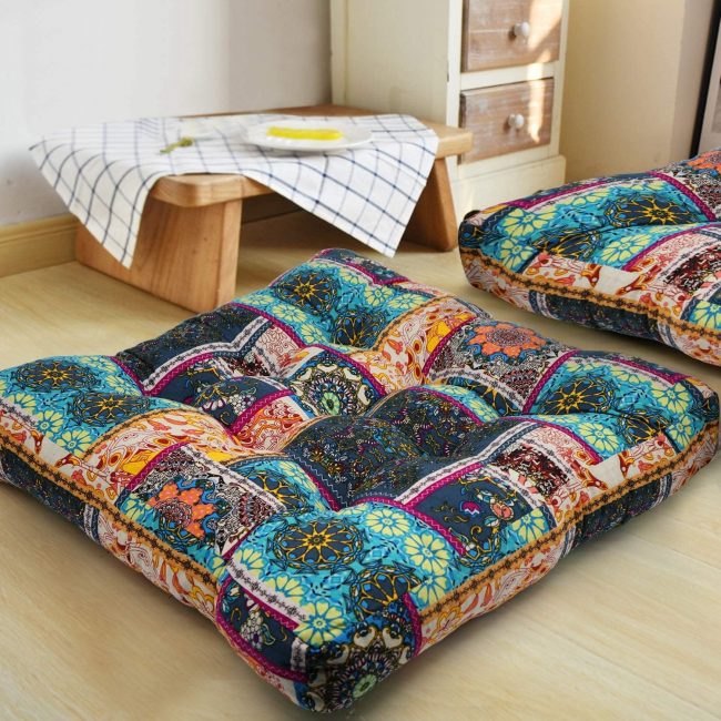 Turquoise-Meditation-Pillow-Indian-Decor
