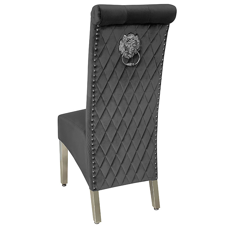 Anne-High-Back-Grey-Velvet-And-Chrome-Dining-Chair-With-Lion-Knocker