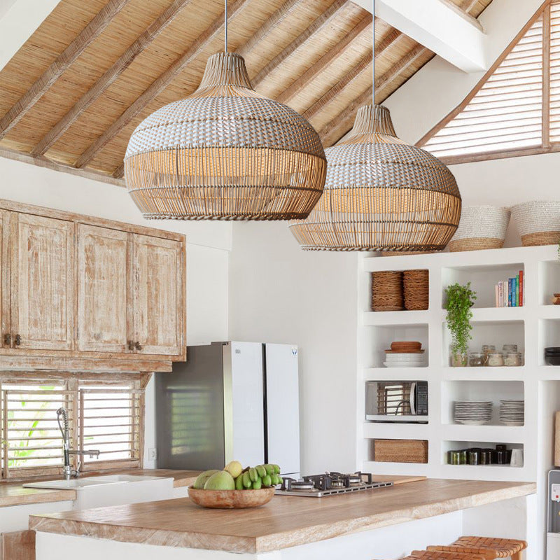 rattan ceiling light