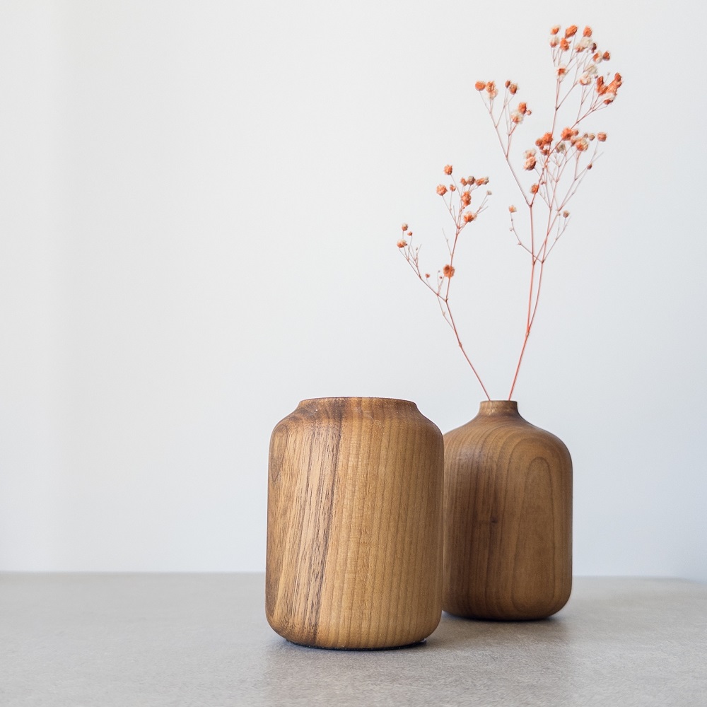 wooden vase